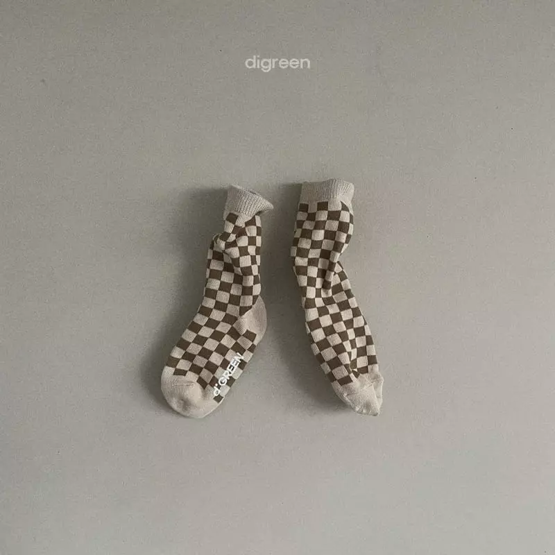 Digreen - Korean Children Fashion - #stylishchildhood - Checker Boad Socks - 9
