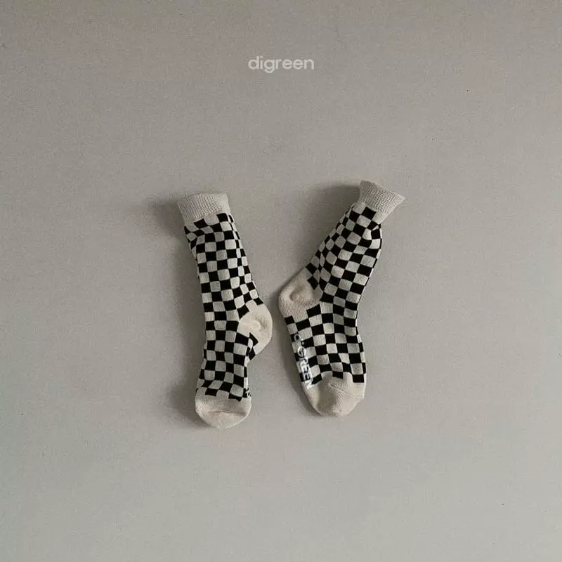 Digreen - Korean Children Fashion - #todddlerfashion - Checker Boad Socks - 7
