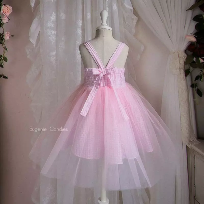 Eugenie Candies - Korean Children Fashion - #kidsshorts - Pink Bell One-piece - 5
