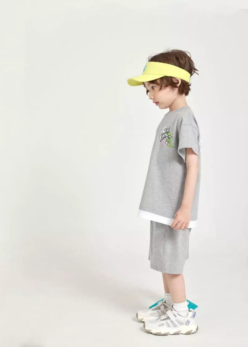 Fashion King - Korean Children Fashion - #Kfashion4kids - Dino Board Layered Top Bottom Set - 6