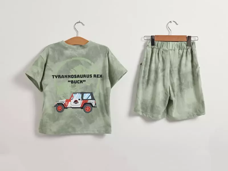 Fashion King - Korean Children Fashion - #discoveringself - Jurassic Water Paint Top Bottom Set - 7