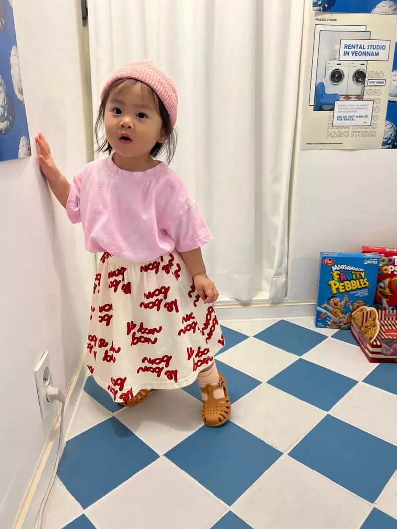 Fine-Studio - Korean Children Fashion - #kidsshorts - Lettering Skirt - 5