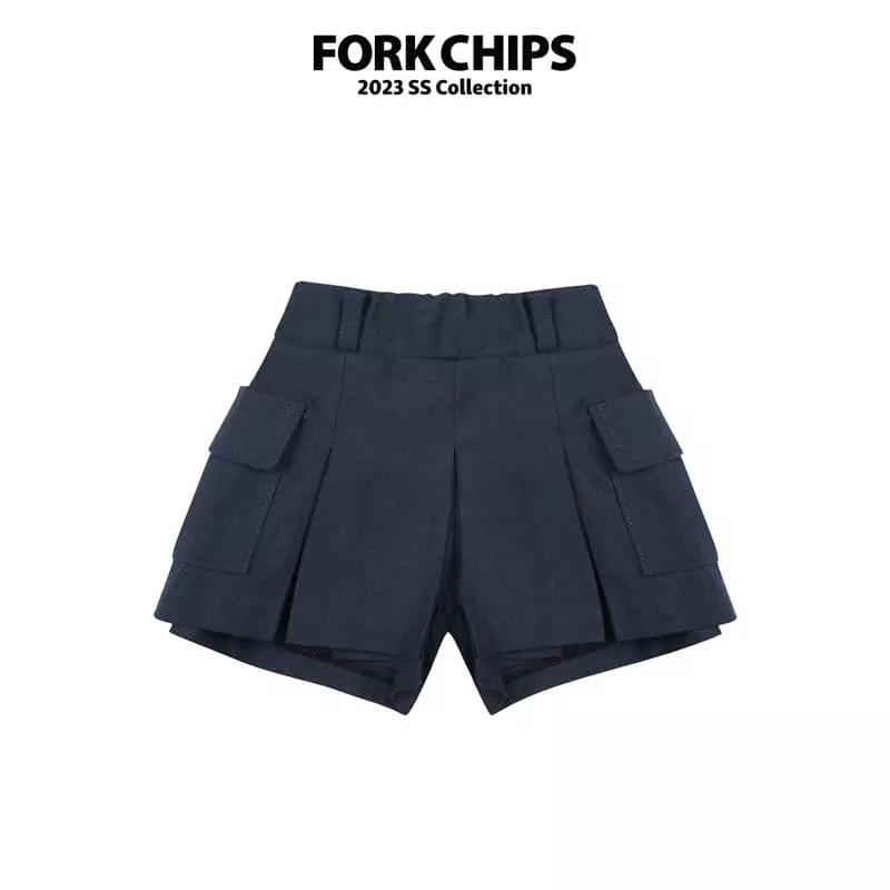 Fork Chips - Korean Children Fashion - #Kfashion4kids - Log Cargo Skirt