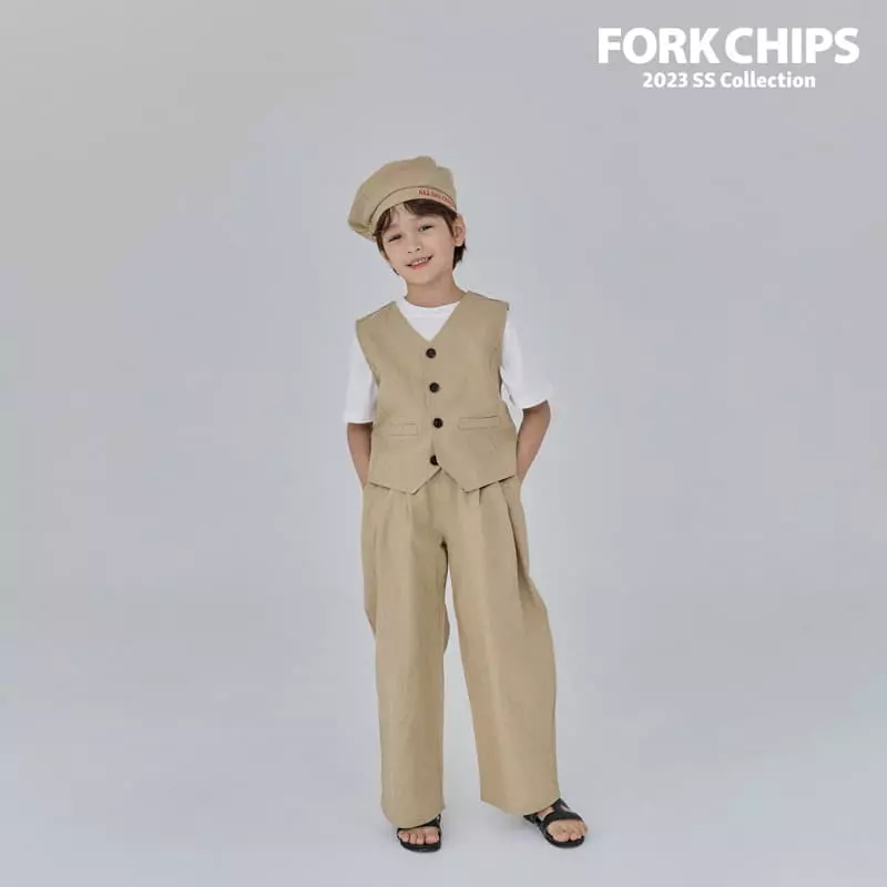 Fork Chips - Korean Children Fashion - #discoveringself - Live Linen Vest - 11