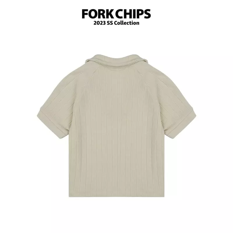 Fork Chips - Korean Children Fashion - #discoveringself - Wish Collar Tee - 3