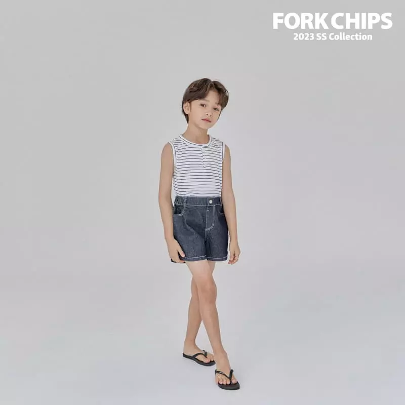 Fork Chips - Korean Children Fashion - #kidsshorts - More Denim Shorts - 8