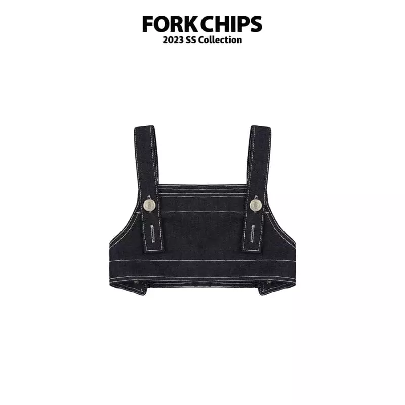 Fork Chips - Korean Children Fashion - #kidzfashiontrend - Highteen Dungarees - 2