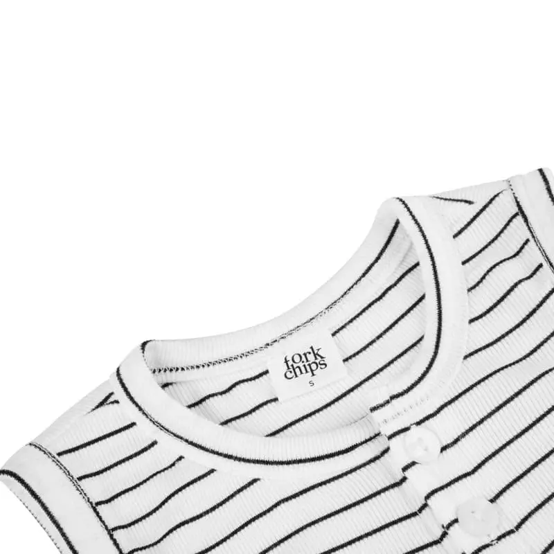 Fork Chips - Korean Children Fashion - #kidzfashiontrend - Lazy Rib Sleeveless - 5