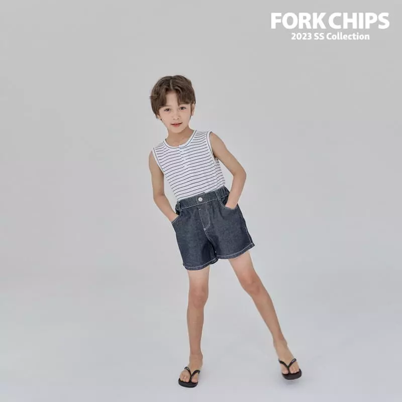 Fork Chips - Korean Children Fashion - #kidzfashiontrend - More Denim Shorts - 10