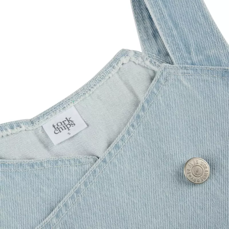 Fork Chips - Korean Children Fashion - #littlefashionista - Lilly Denim Crop Top - 2