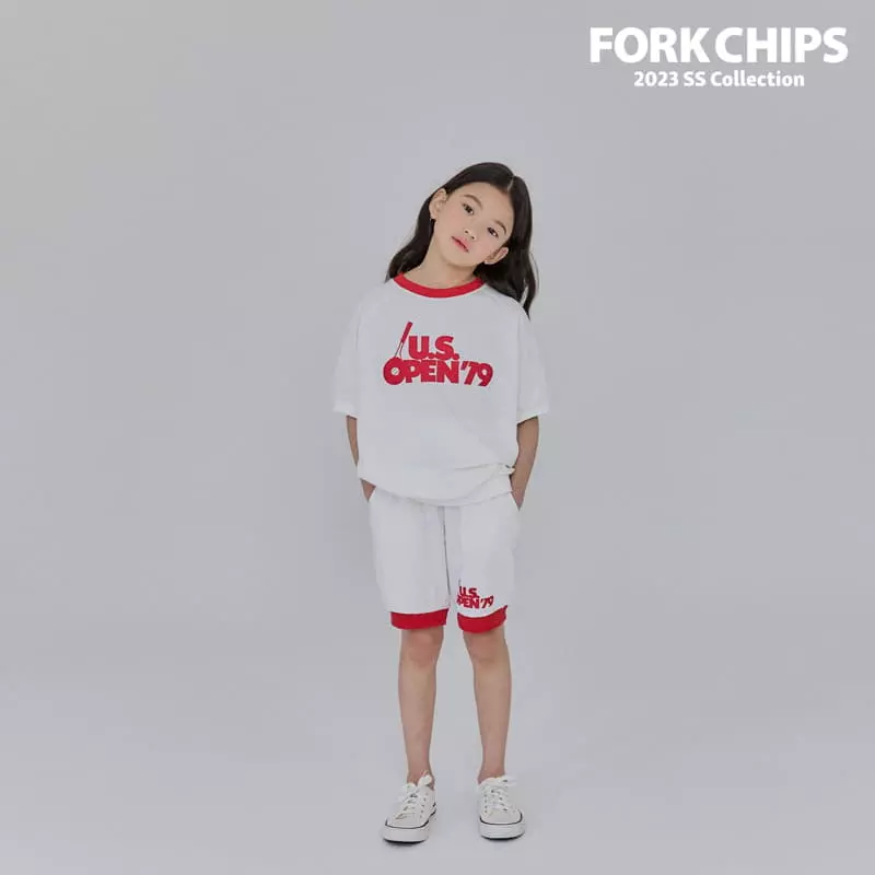 Fork Chips - Korean Children Fashion - #magicofchildhood - Open Top Bottom Set - 12