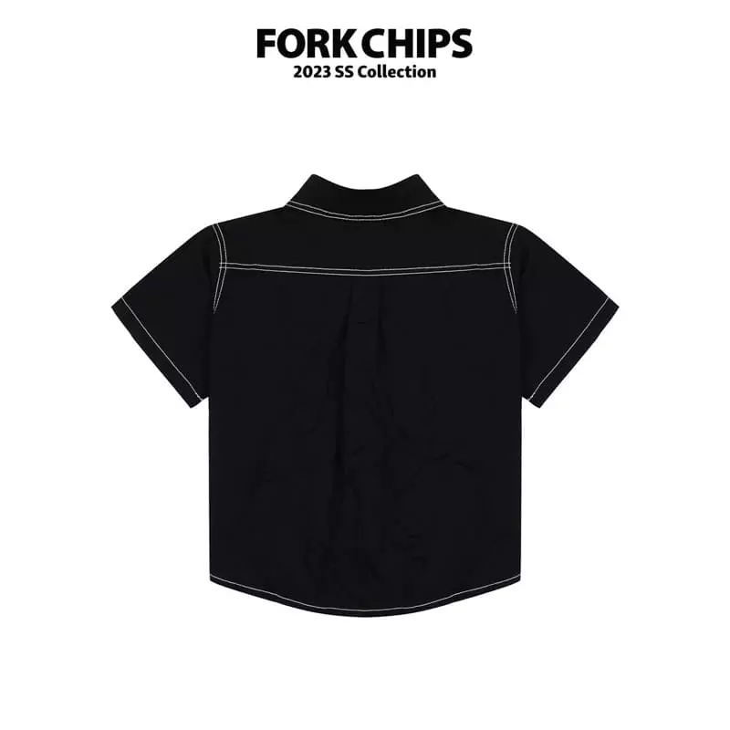 Fork Chips - Korean Children Fashion - #prettylittlegirls - Rinkle Stitch Shirt - 3