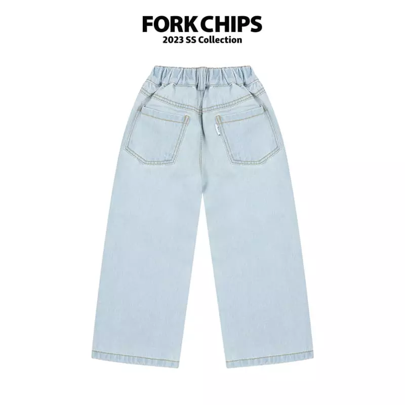 Fork Chips - Korean Children Fashion - #prettylittlegirls - Damage Slit Jeans