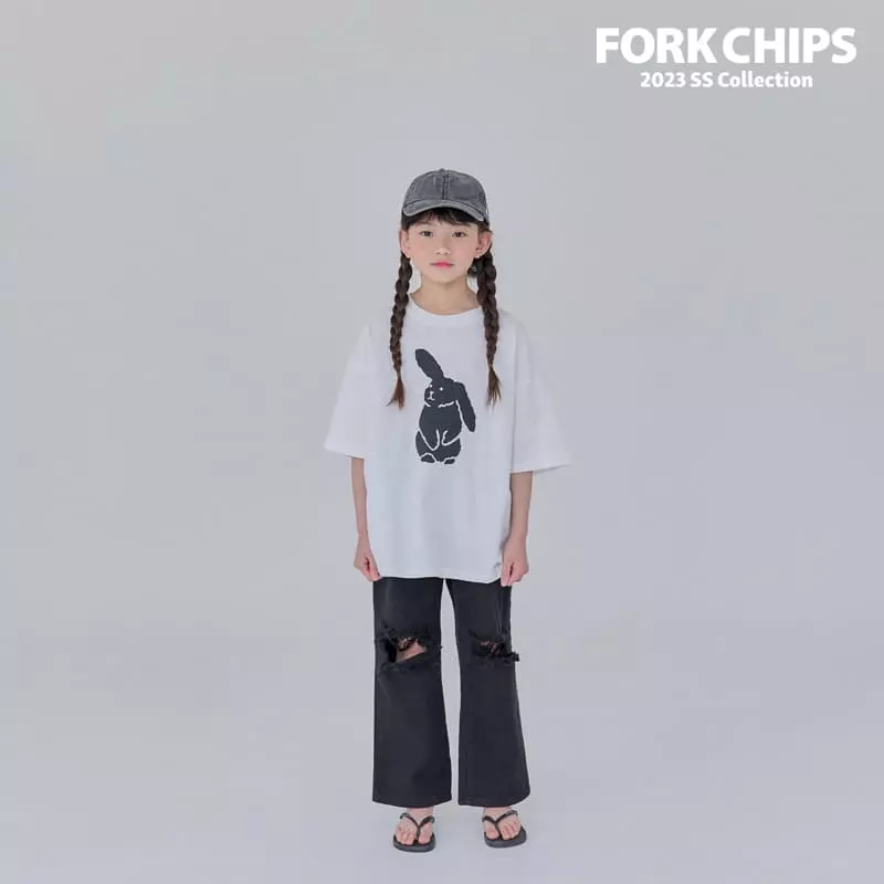 Fork Chips - Korean Children Fashion - #toddlerclothing - Wigle Bunny Tee - 6