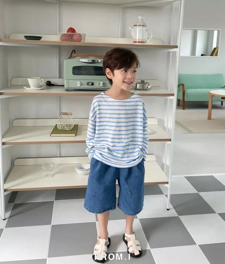 From I - Korean Children Fashion - #childofig - Stripes Linen Tee - 6