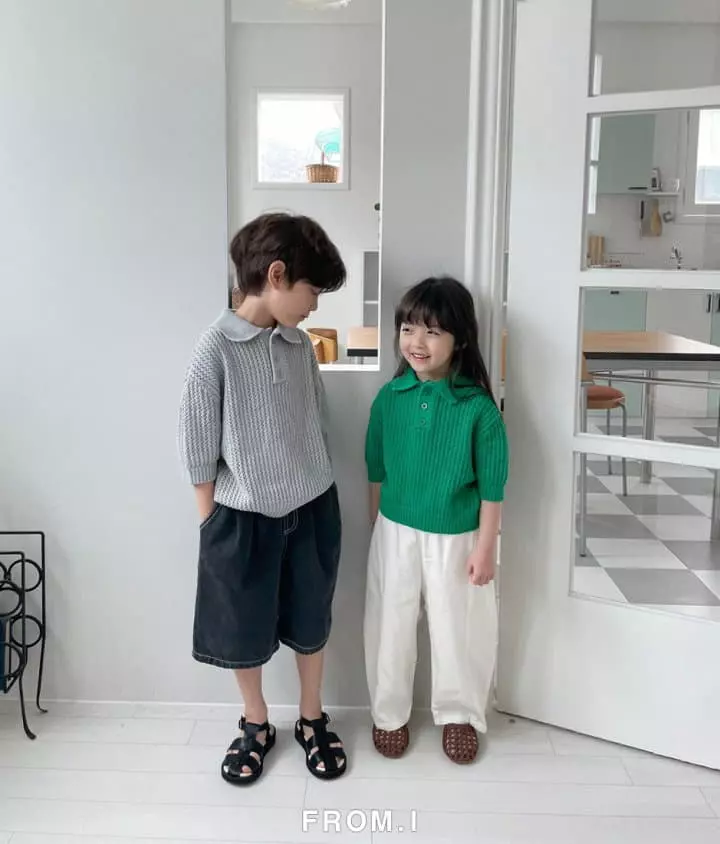 From I - Korean Children Fashion - #childofig - Cotton Collar Knit Tee - 3