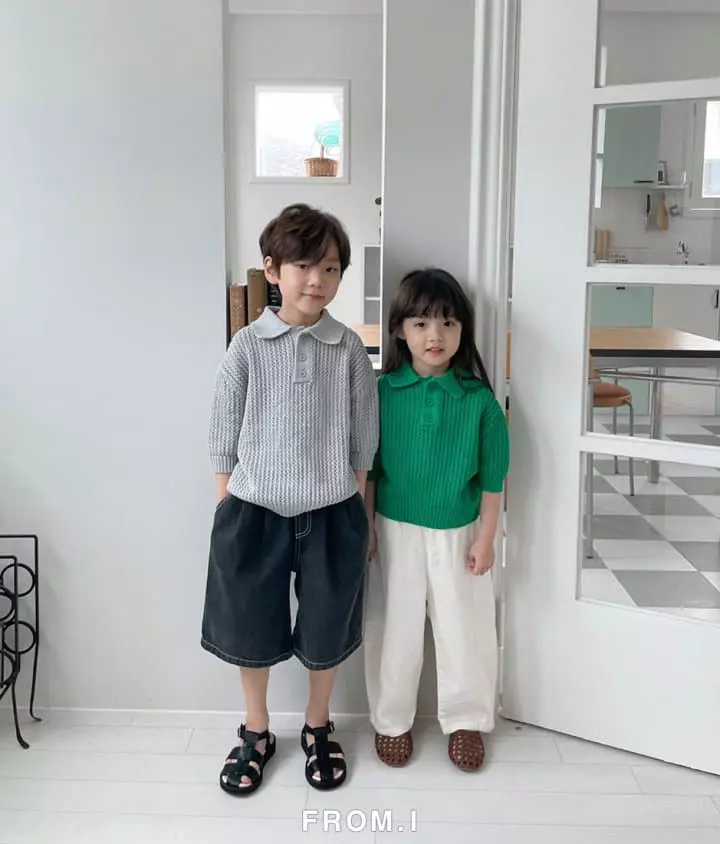 From I - Korean Children Fashion - #childrensboutique - Cotton Collar Knit Tee - 5