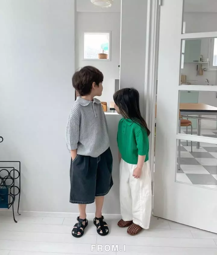 From I - Korean Children Fashion - #discoveringself - Cotton Collar Knit Tee - 7