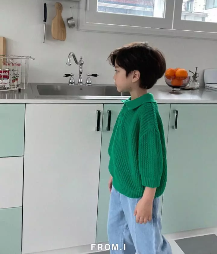 From I - Korean Children Fashion - #fashionkids - Cotton Collar Knit Tee - 8