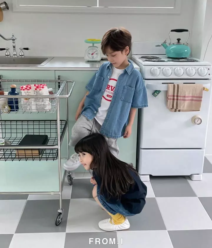 From I - Korean Children Fashion - #kidsshorts - Denim Shirt - 5