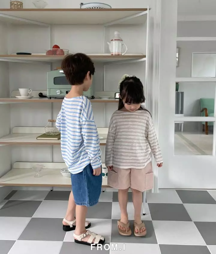 From I - Korean Children Fashion - #prettylittlegirls - Stripes Linen Tee - 2