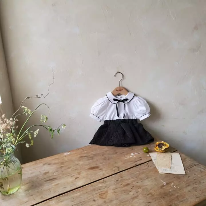 From J - Korean Baby Fashion - #babyboutique - Sort Sleeves Pintuck Bodysuit Boy - 9