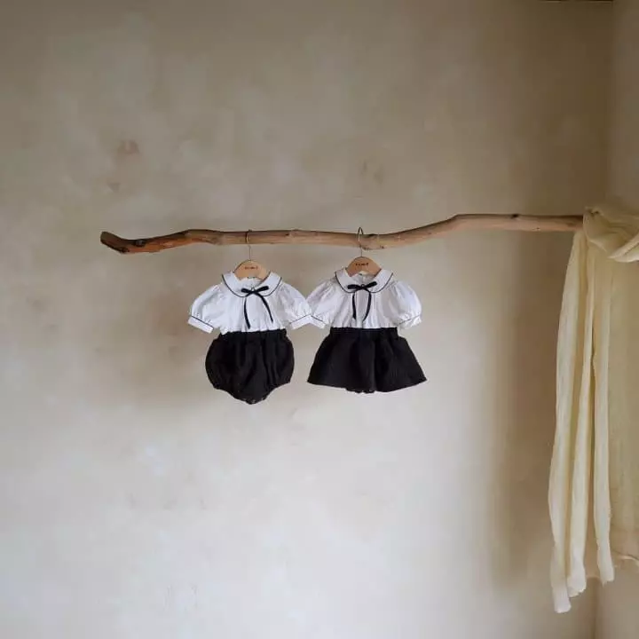 From J - Korean Baby Fashion - #babyoninstagram - Sort Sleeves Pintuck Bodysuit Boy - 2