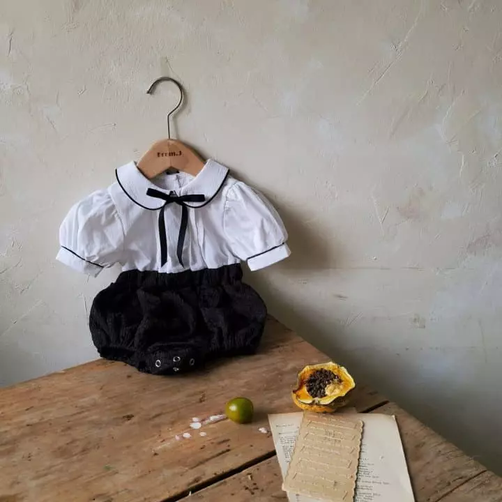 From J - Korean Baby Fashion - #babywear - Sort Sleeves Pintuck Bodysuit Boy - 6