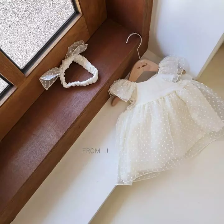 From J - Korean Baby Fashion - #onlinebabyboutique - Snow Flower One-piece - 3