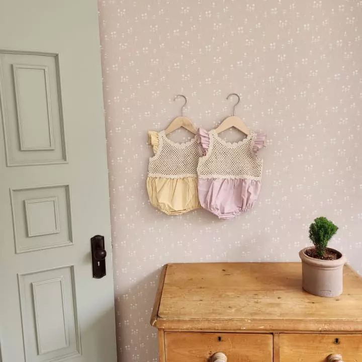 From J - Korean Baby Fashion - #onlinebabyshop - Quilting Frill Bodysuit - 2