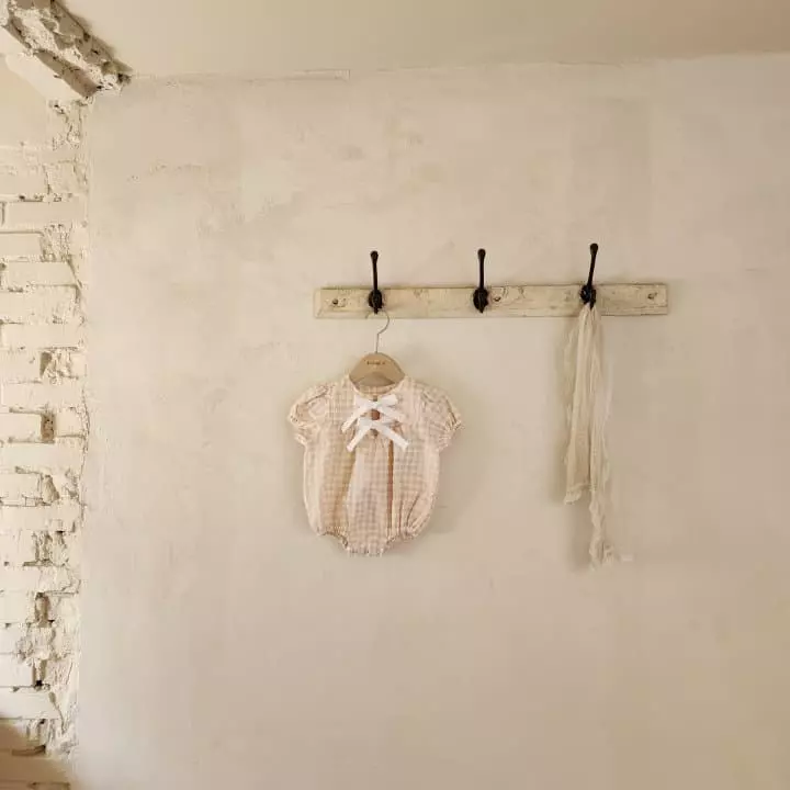 From J - Korean Baby Fashion - #smilingbaby - Check Ribbon Bodysuit - 5