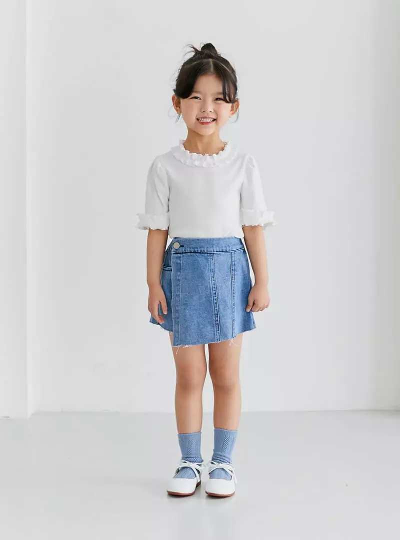 Ggomare - Korean Children Fashion - #discoveringself - Frill Round Tee - 10