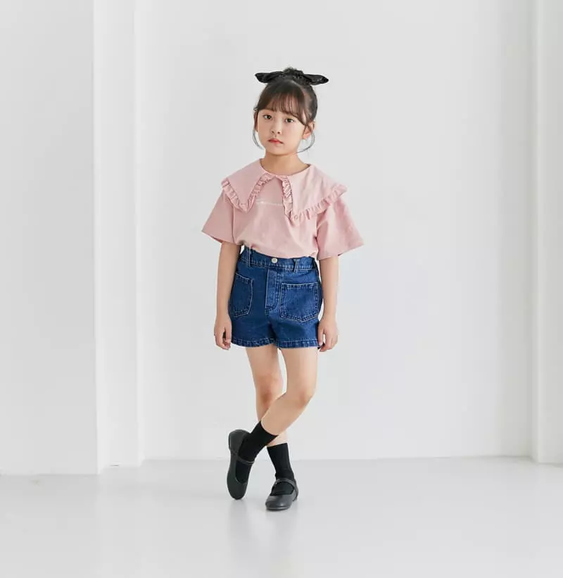 Ggomare - Korean Children Fashion - #kidsshorts - Pocket Denim Shorts - 12