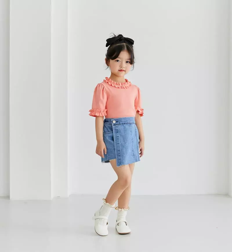 Ggomare - Korean Children Fashion - #magicofchildhood - Frill Round Tee - 4