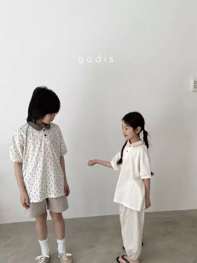 Godis - Korean Children Fashion - #toddlerclothing - Shape Collar Tee - 6