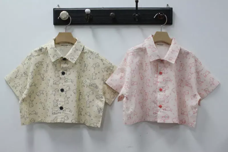Green Tomato - Korean Children Fashion - #discoveringself - Rabbit Crop Shirt - 5