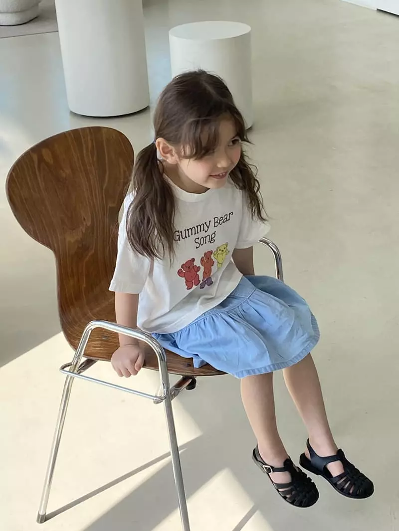 Green Tomato - Korean Children Fashion - #kidzfashiontrend - Wrinkle Denim Skirt - 7