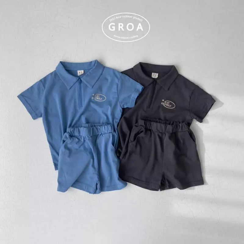 Groa - Korean Children Fashion - #Kfashion4kids - Holly Molly Top Bottom Set - 6