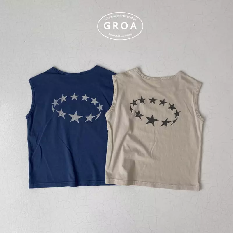 Groa - Korean Children Fashion - #Kfashion4kids - Star Sleeveless