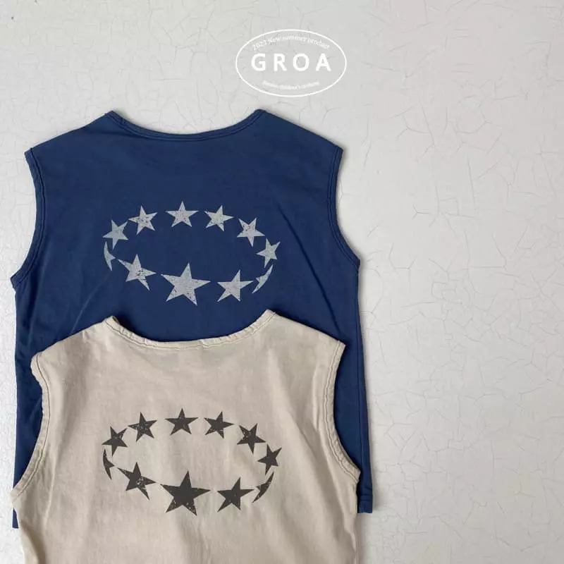 Groa - Korean Children Fashion - #magicofchildhood - Star Sleeveless - 4