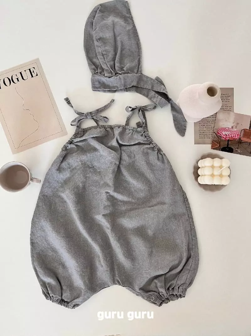 Guru Guru - Korean Baby Fashion - #babygirlfashion - Linen Dungarees - 4