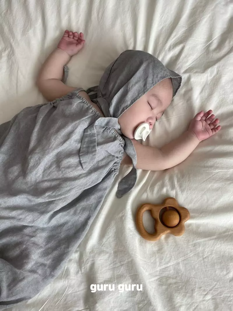 Guru Guru - Korean Baby Fashion - #babyoutfit - Linen Bonnet - 6