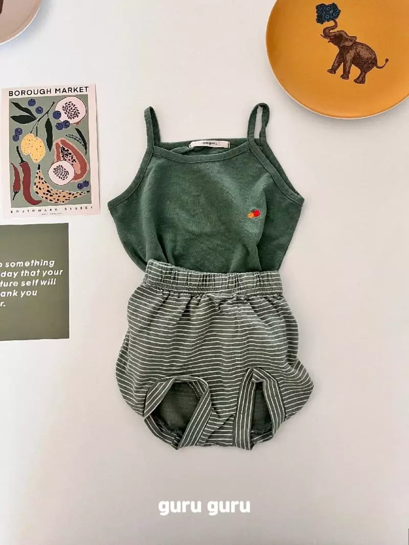 Guru Guru - Korean Baby Fashion - #babyoutfit - Cherry Sleeveless - 7