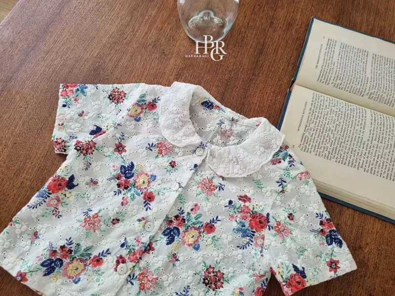 Haebaragi - Korean Children Fashion - #kidsshorts - Embrodiery Flower Blouse - 10