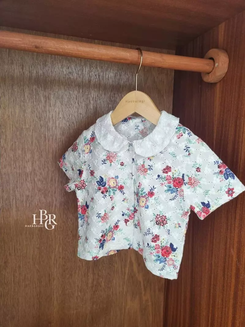 Haebaragi - Korean Children Fashion - #kidsstore - Embrodiery Flower Blouse - 11