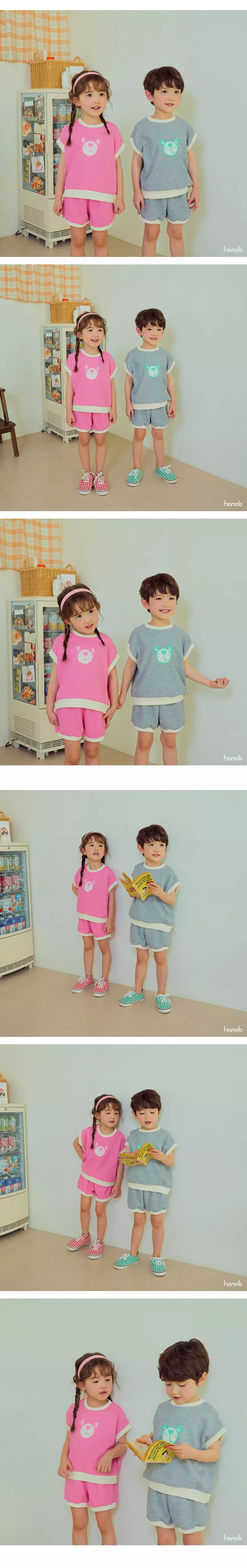 Hanab - Korean Children Fashion - #kidzfashiontrend - Cuty Bear Top Bottom Set - 2