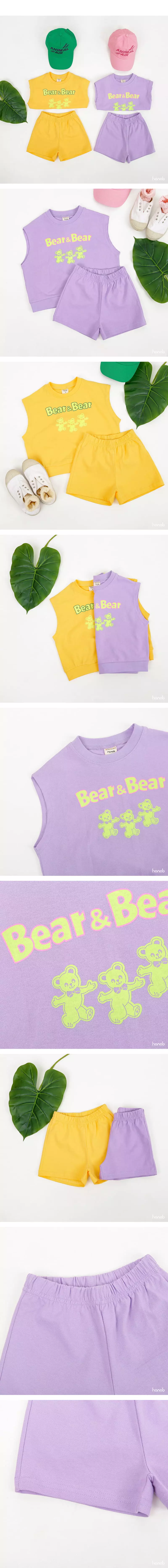 Hanab - Korean Children Fashion - #littlefashionista - Duble Bear Top Bottom Set - 3