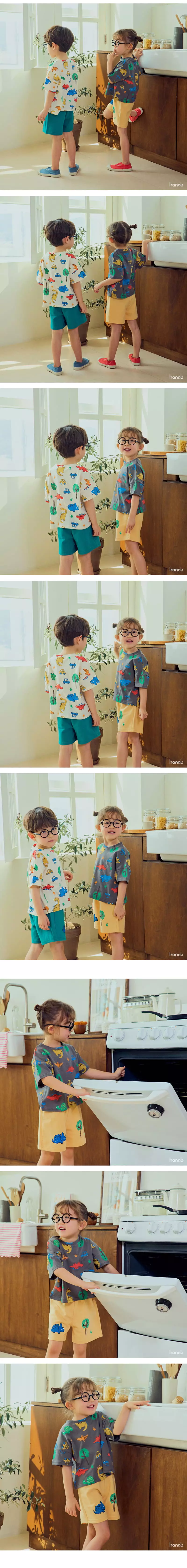 Hanab - Korean Children Fashion - #magicofchildhood - Jurassic Park Top Bottom Set - 2