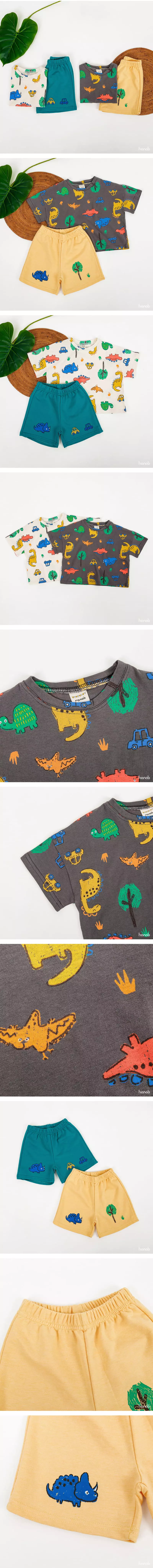 Hanab - Korean Children Fashion - #minifashionista - Jurassic Park Top Bottom Set - 3
