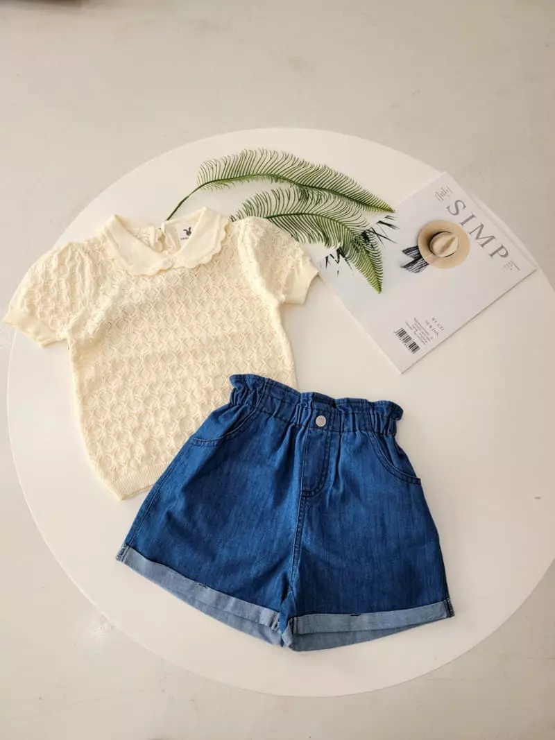 Hanacoco - Korean Children Fashion - #Kfashion4kids - Frill Denim Shorts - 6
